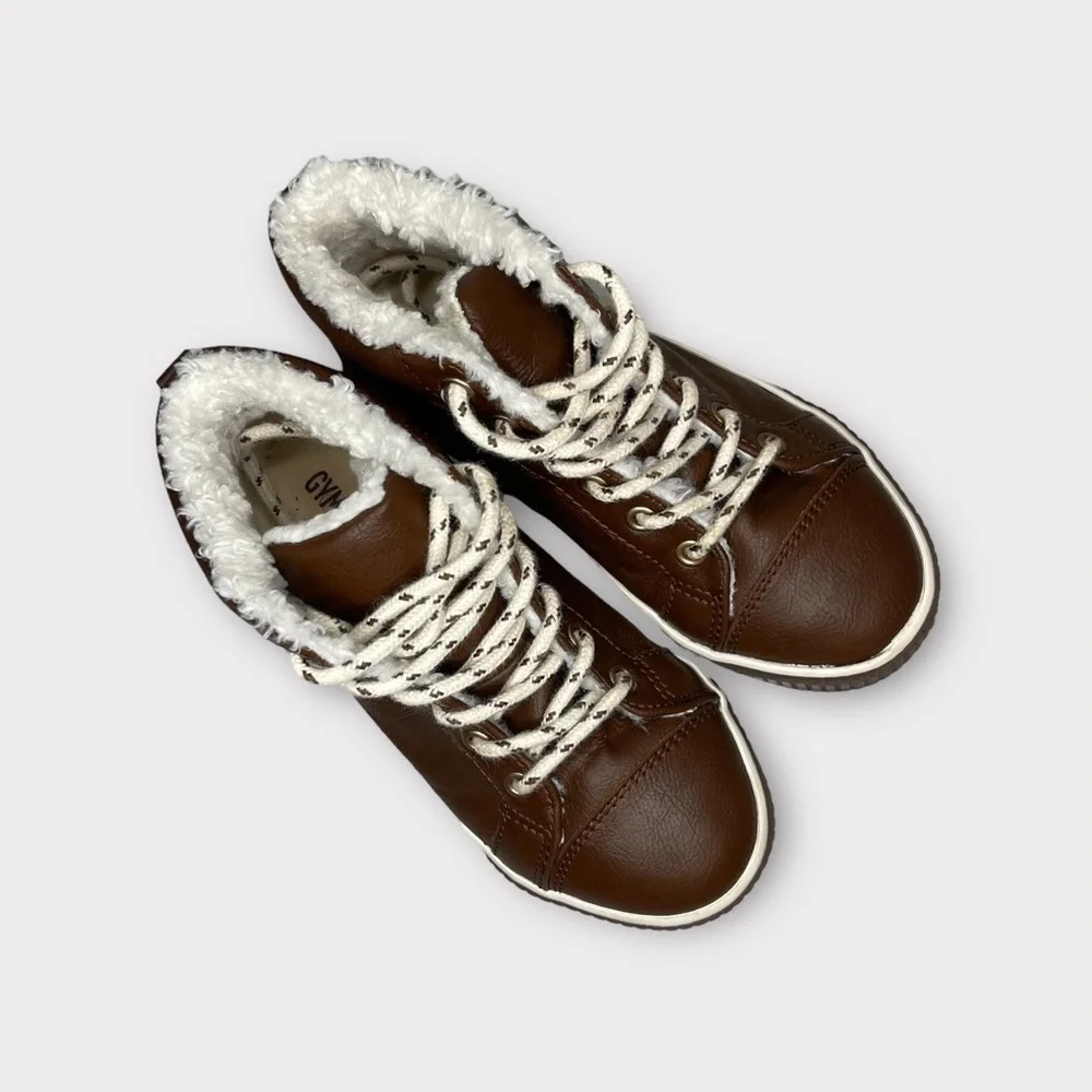 Gymboree Brown Fur Lined Lace Boots